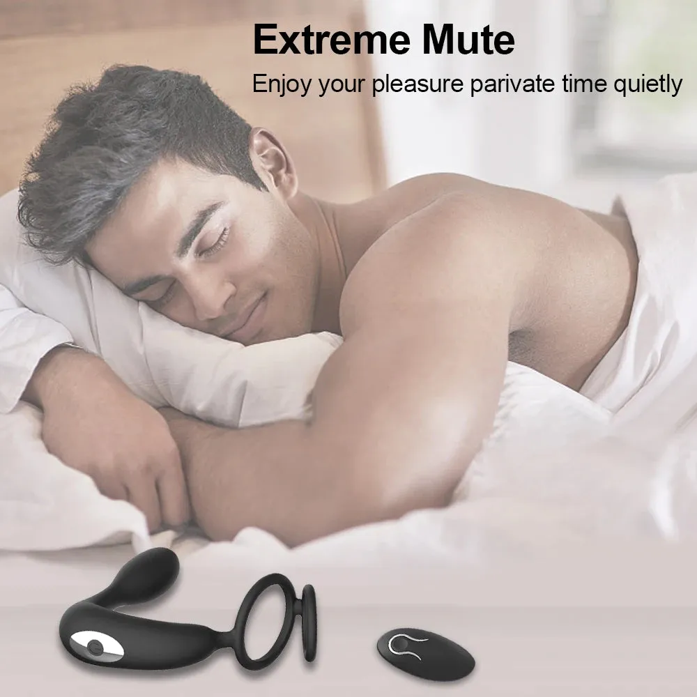 Prostate Massager Vibrating Anal Plug with Cock Ring | Delay Ejaculation & Enhance Erections
