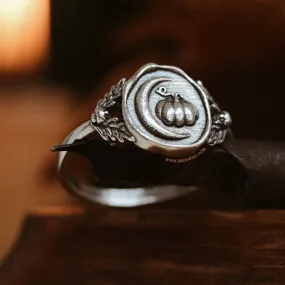 Pumpkin Crescent Cradle Wax Seal Ring