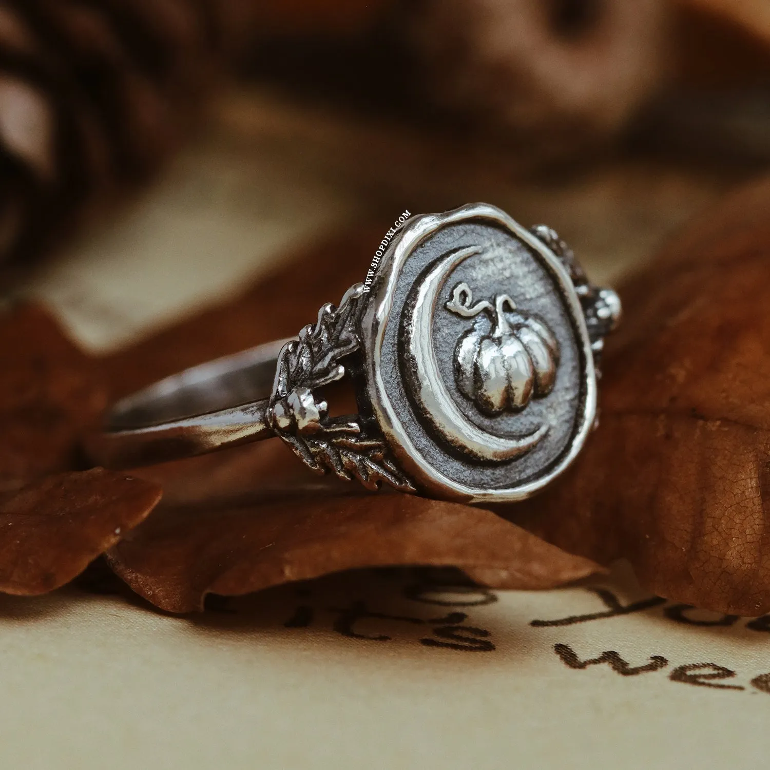 Pumpkin Crescent Cradle Wax Seal Ring