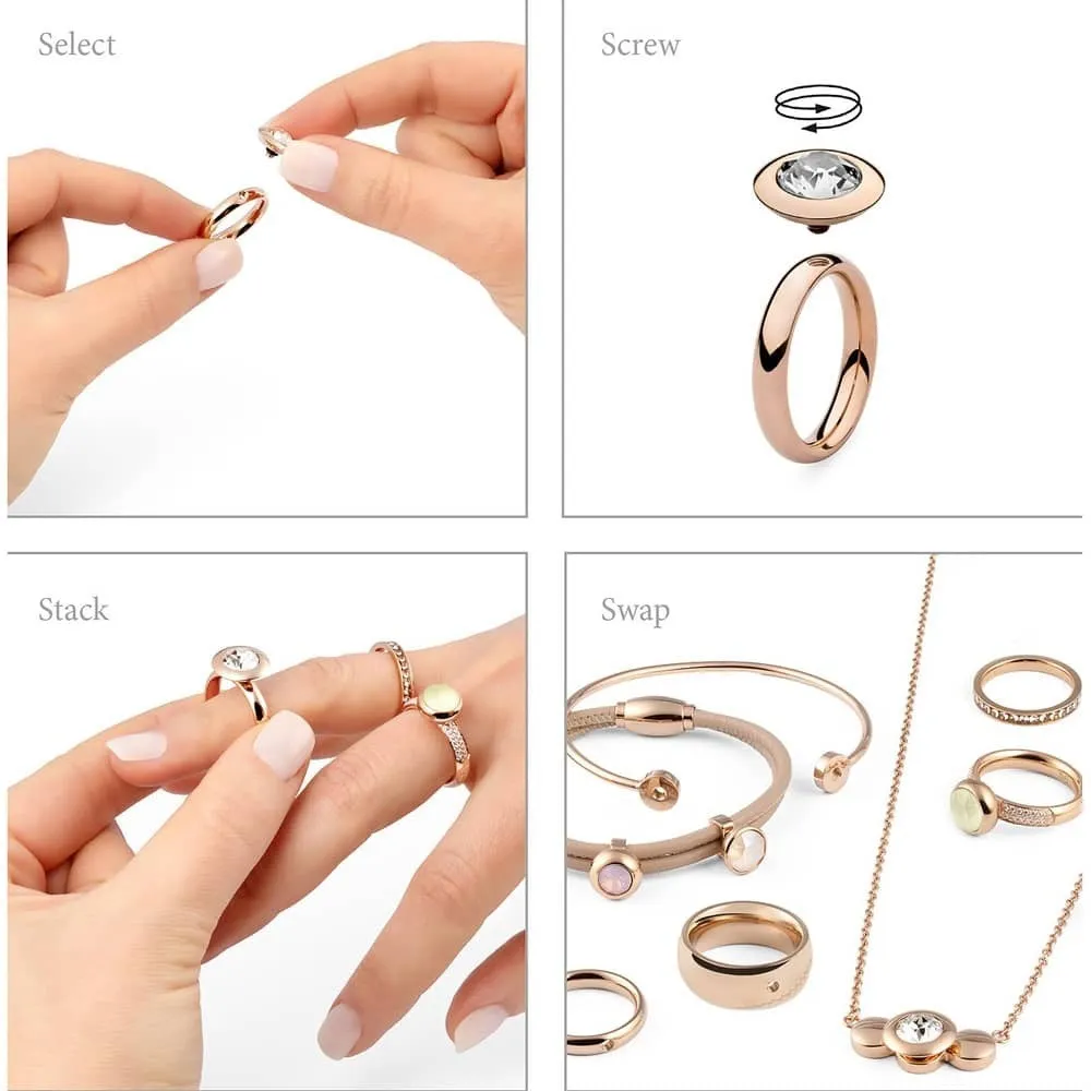 Qudo Rose Gold Thick Ring Band