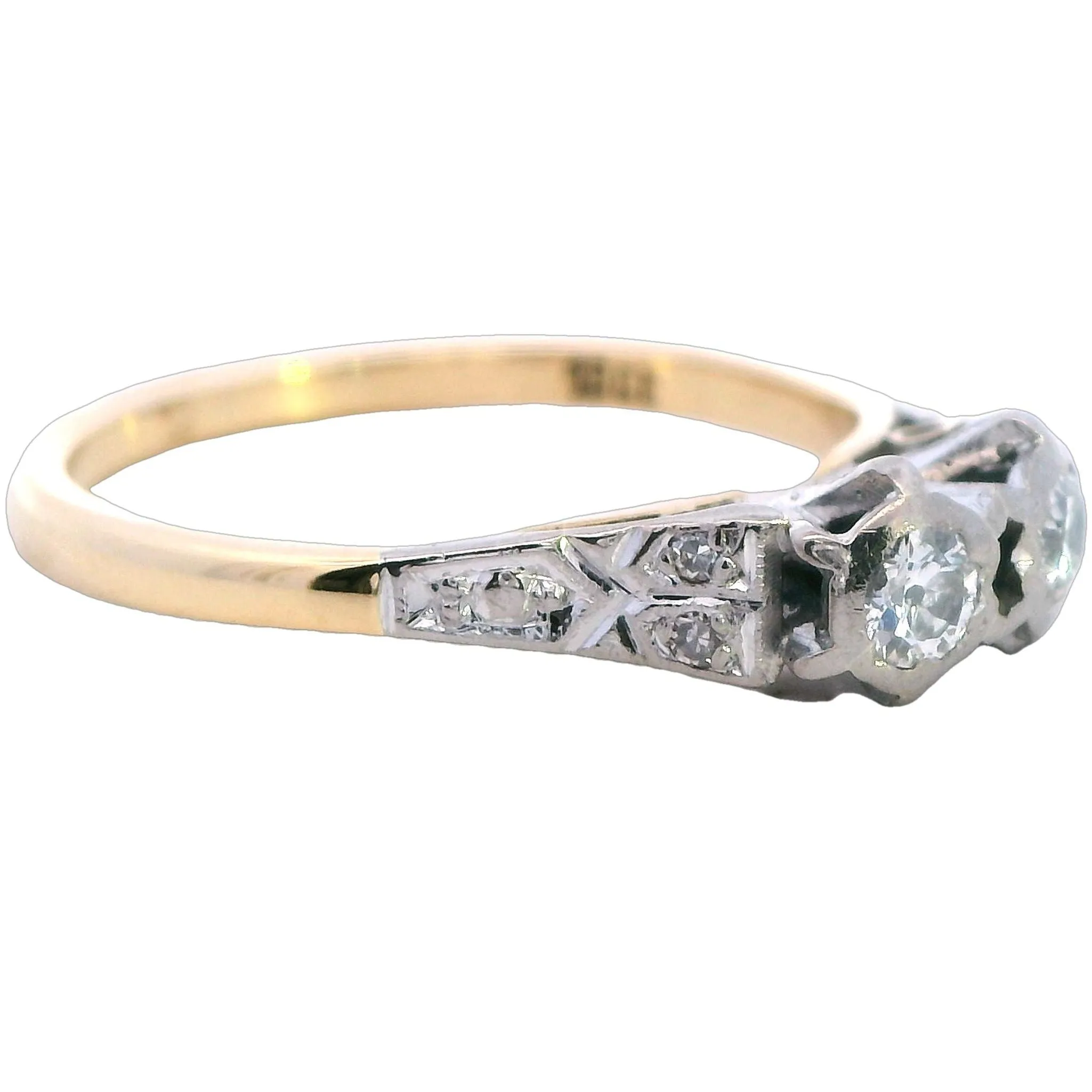 "Dazzling Harmony" - 18ct Yellow & White Gold Six-Stone Diamond Ring