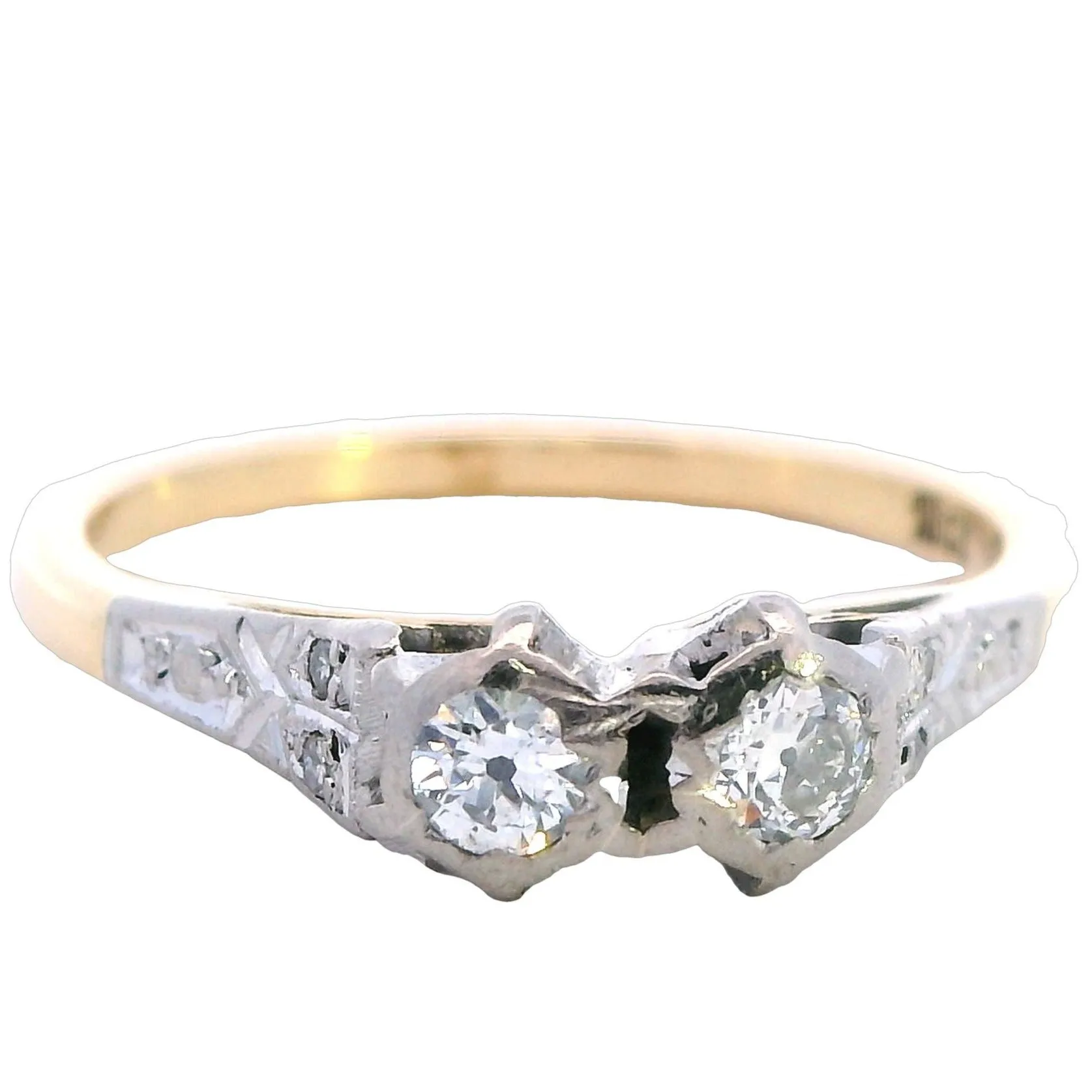 "Dazzling Harmony" - 18ct Yellow & White Gold Six-Stone Diamond Ring