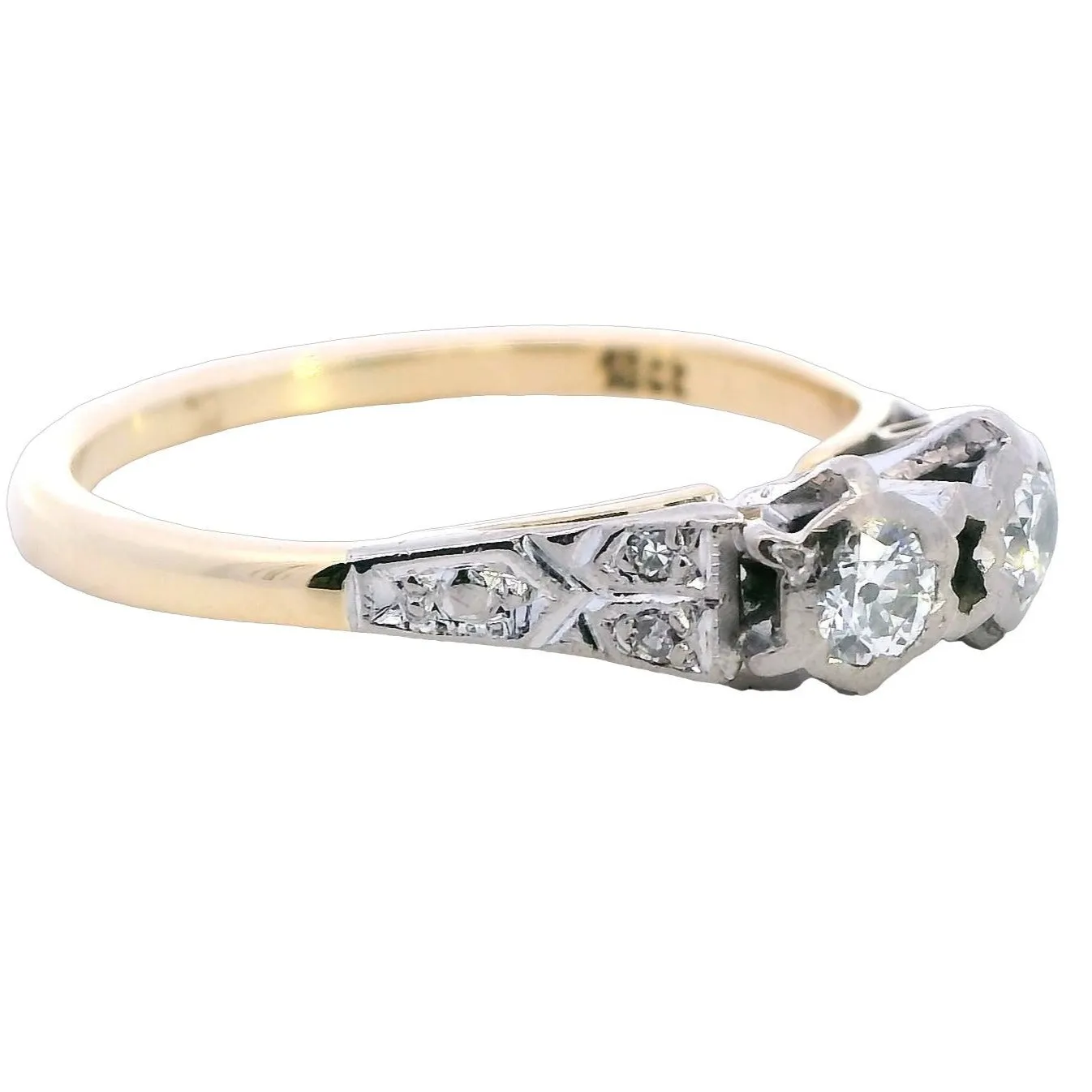 "Dazzling Harmony" - 18ct Yellow & White Gold Six-Stone Diamond Ring