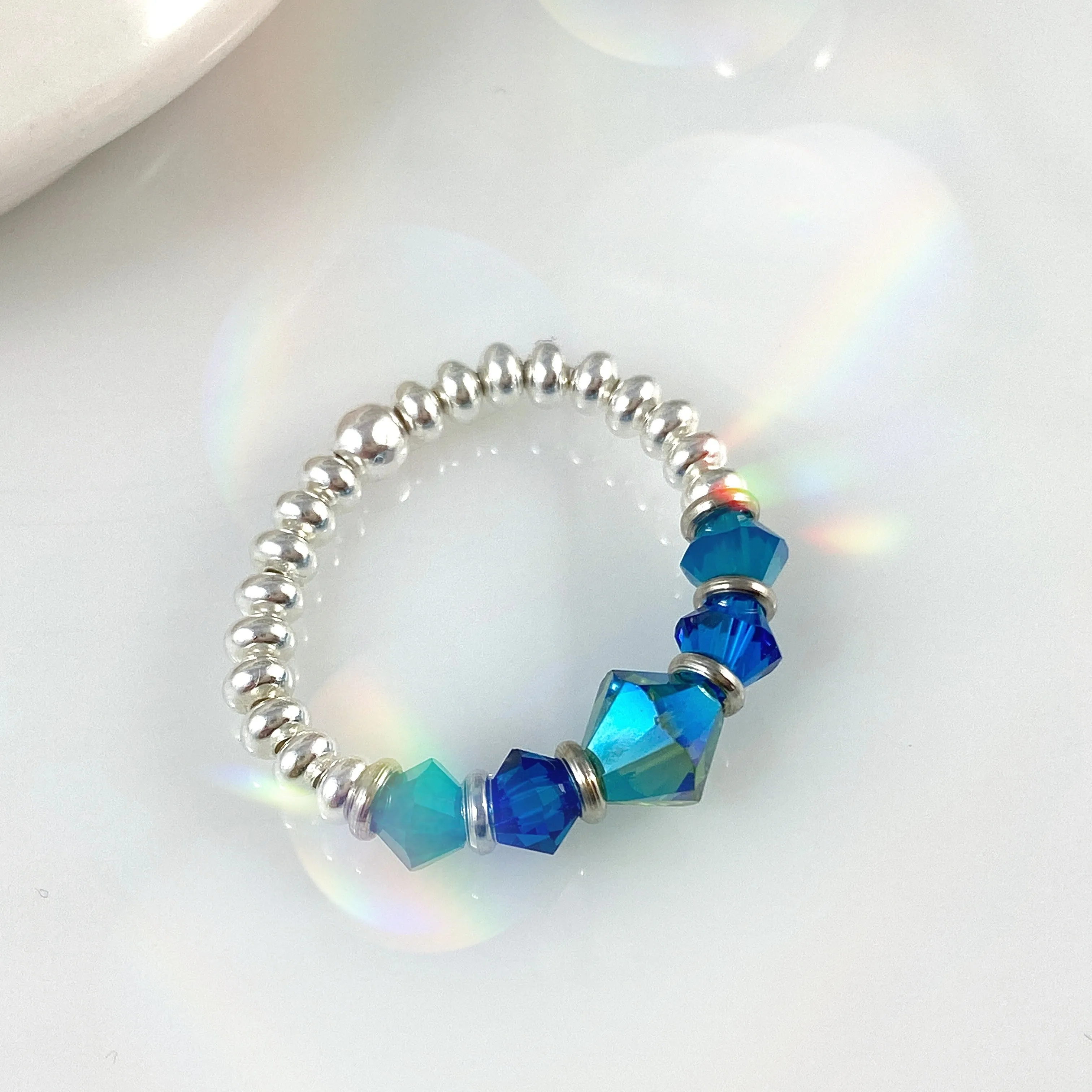 "Glitter Me" (Aqua) Ring