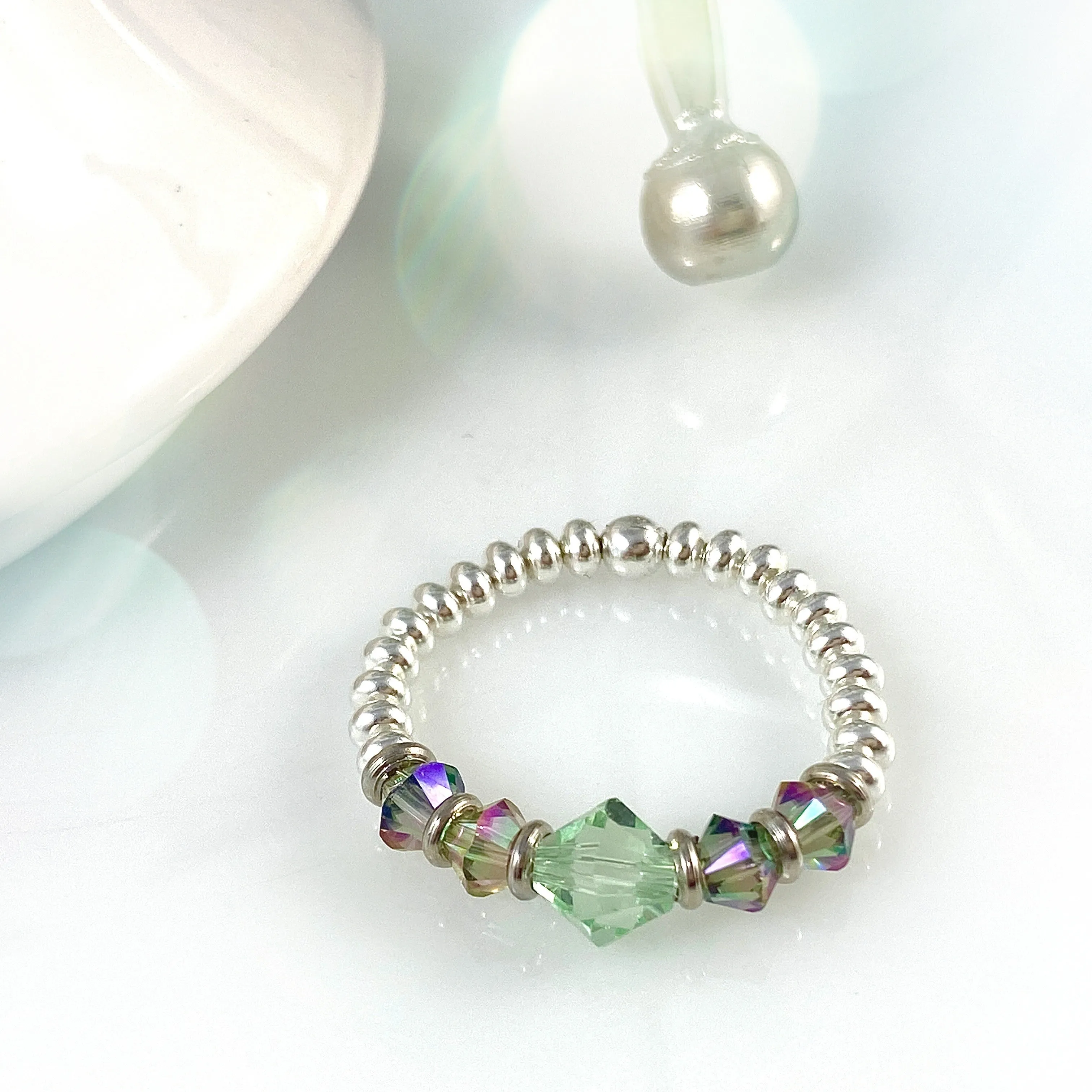 "Glitter Me" (Minty) Ring