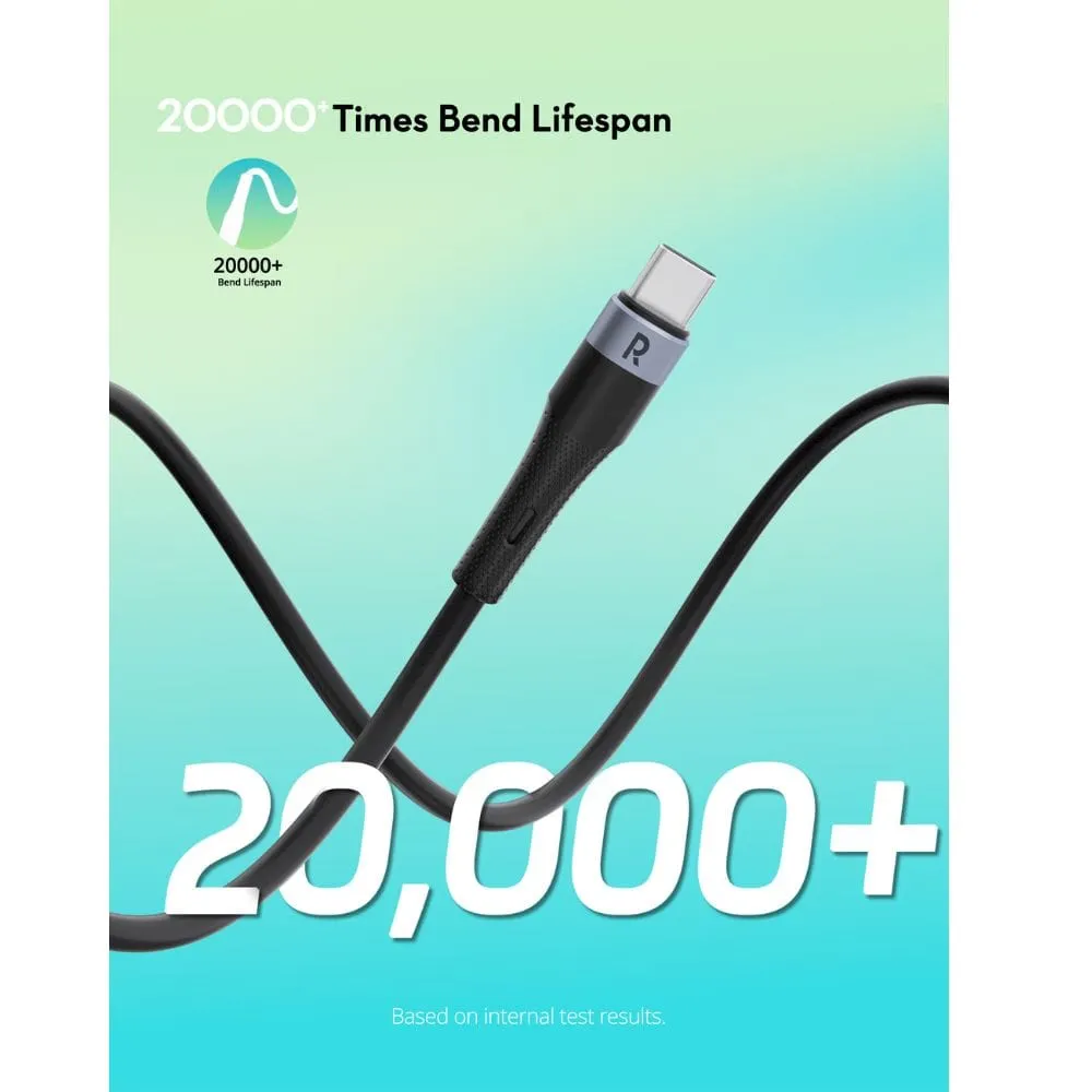 RAVPower 60W Type-C to Type-C Liquid Silicone   Aluminum Charging Cable 1M (3.3ft) - CB1038