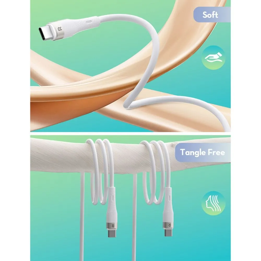 RAVPower 60W Type-C to Type-C Liquid Silicone   Aluminum Charging Cable 1M (3.3ft) - CB1038