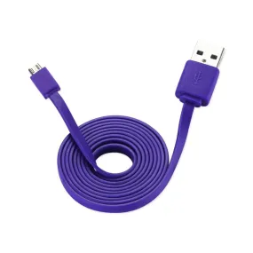 Reiko 39.9Inch Of Strong Tangle-Free Flat Cable For Micro Usb Devices Purple