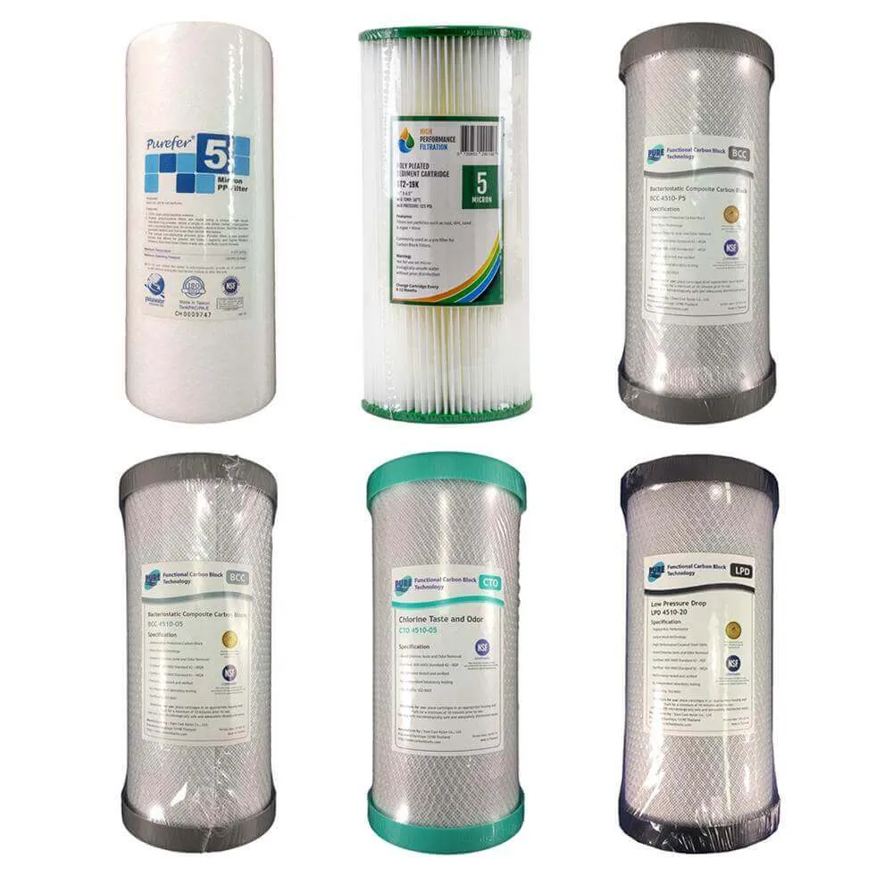 Replacement Cartridge Pack for HPF 10" x 4.5" Twin Big Blue Whole House Water Filter System