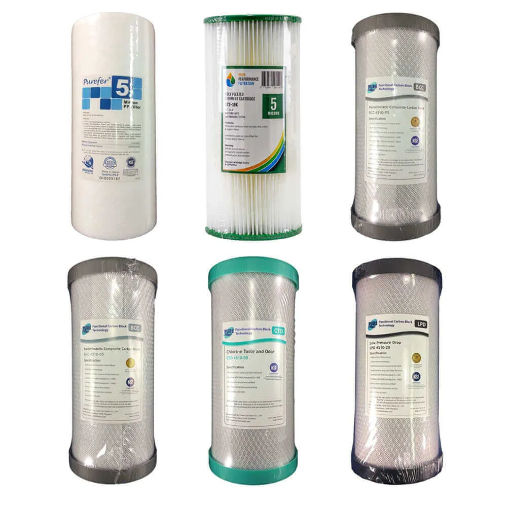 Replacement Cartridge Pack for HPF 10" x 4.5" Twin Big Blue Whole House Water Filter System
