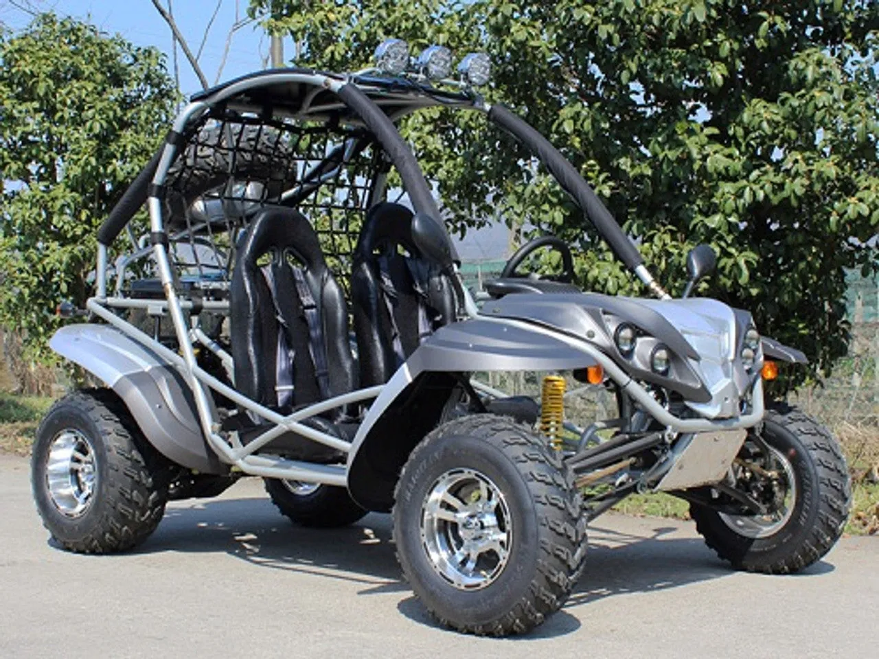 RPS GKR 200 Delux, Adult Off Road Go Kart, Automatic Transmission with Reverse, Electric Start, Top Lights, Spare Tire, Chrome Rims