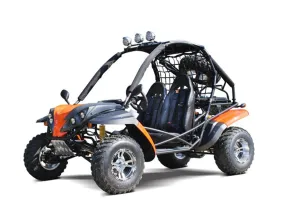 RPS GKR 200 Delux, Adult Off Road Go Kart, Automatic Transmission with Reverse, Electric Start, Top Lights, Spare Tire, Chrome Rims