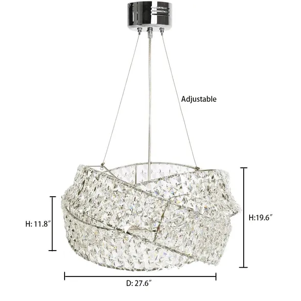Rylight 6/8-Light Round Crystal Chandelier in Gold/Chrome Finish