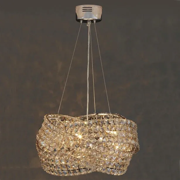Rylight 6/8-Light Round Crystal Chandelier in Gold/Chrome Finish