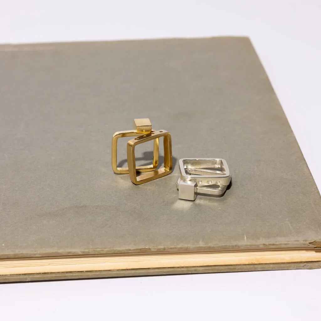 SALE - Aer Square Band Ring - Sterling Silver