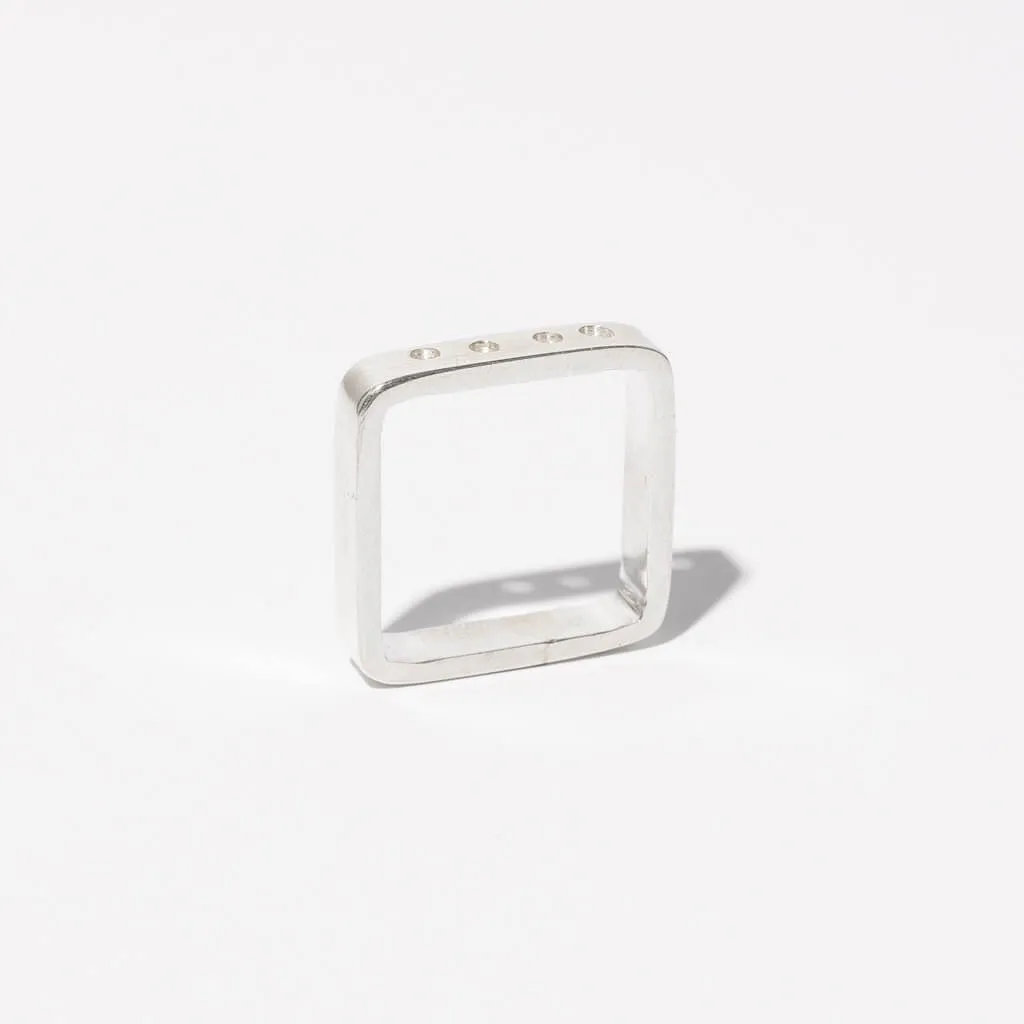 SALE - Aer Square Band Ring - Sterling Silver