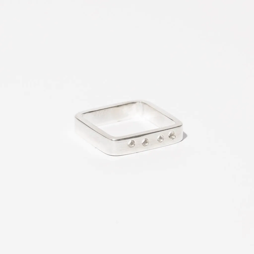SALE - Aer Square Band Ring - Sterling Silver
