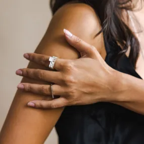 SALE - Aer Square Band Ring - Sterling Silver
