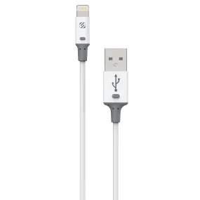 SCOSCHE I2WTA Strikeline II MFI Certified Lightning Charge & Sync Cable for ALL Lightning Devices 3-ft. White & Gray