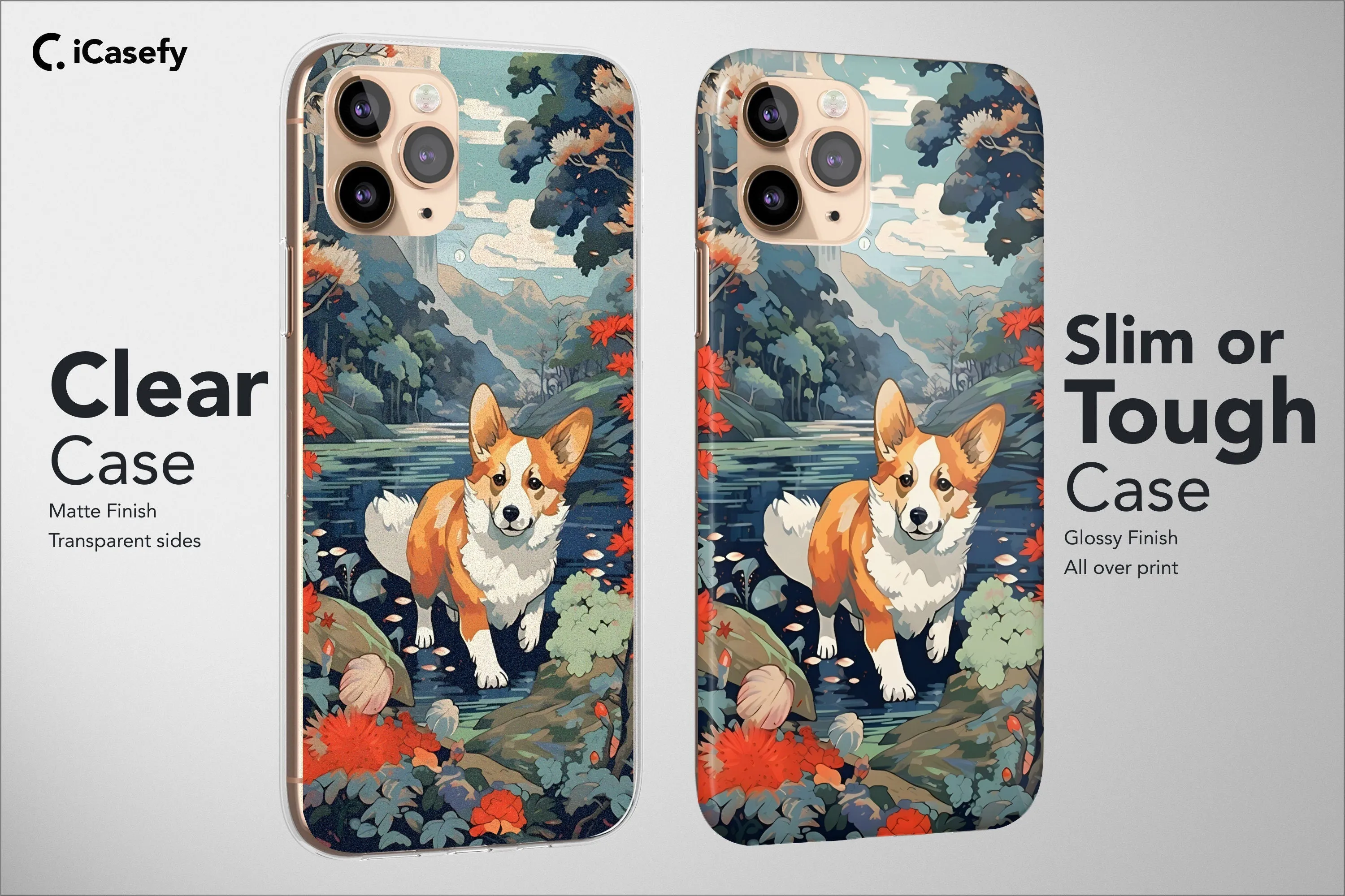 Seamless Lovely Dog Corgi Phone Case Animal Cover