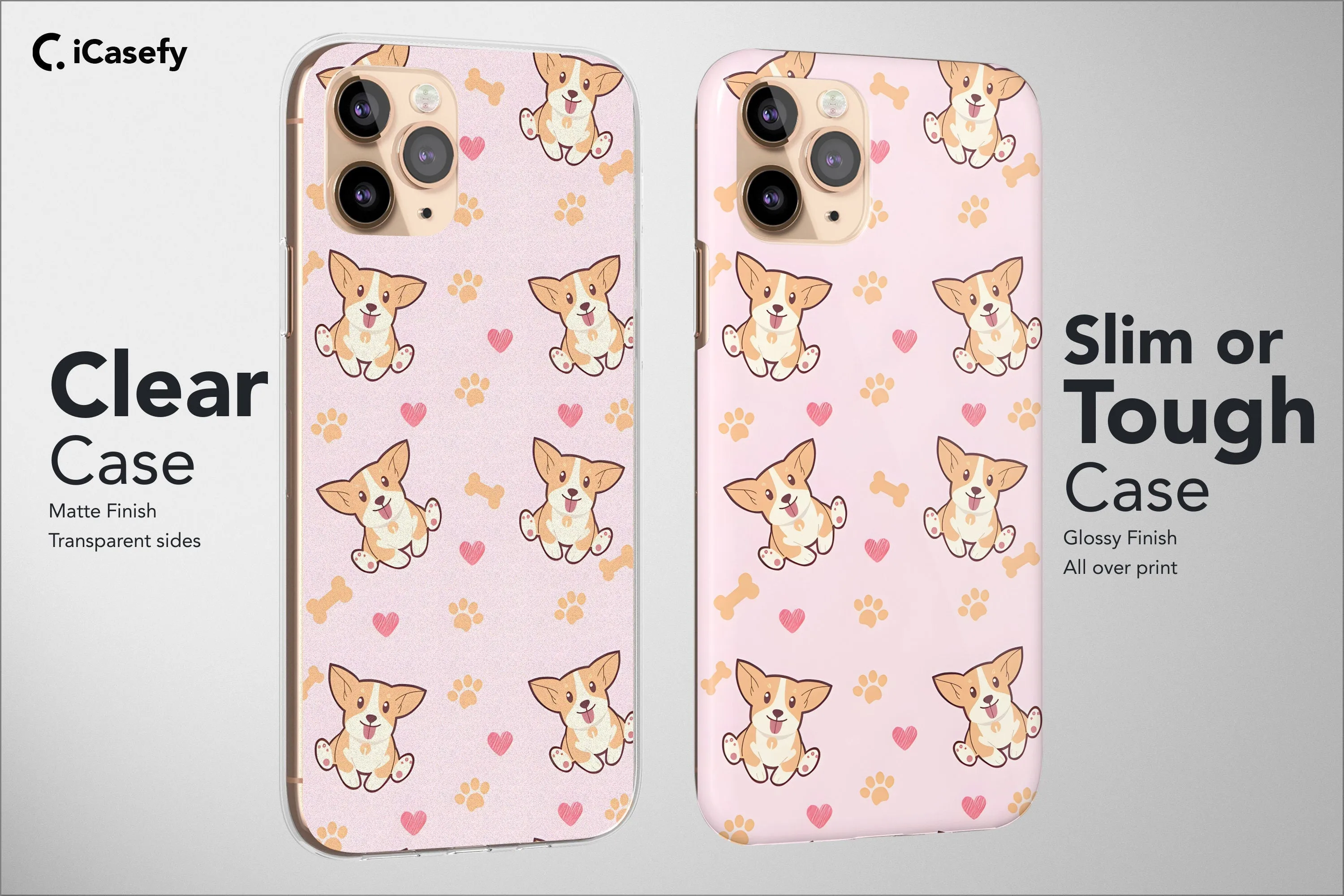 Seamless Lovely Dog Corgi Phone Case Animal Cover