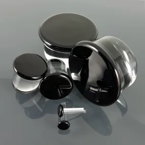 Single Flare Glass Plugs - Black | 1 Piece