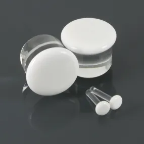 Single Flare Glass Plugs - White | 1 Piece