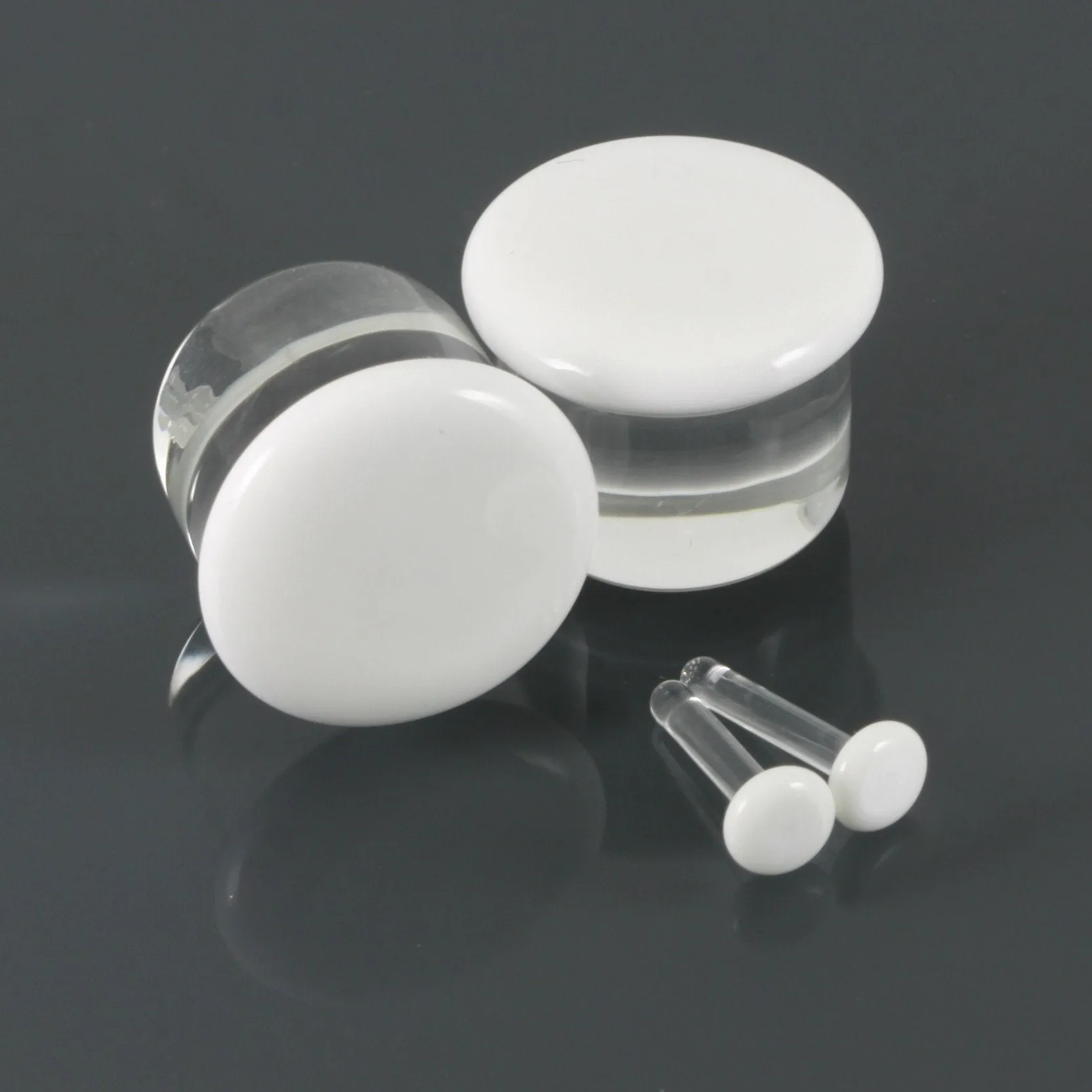 Single Flare Glass Plugs - White | 1 Piece