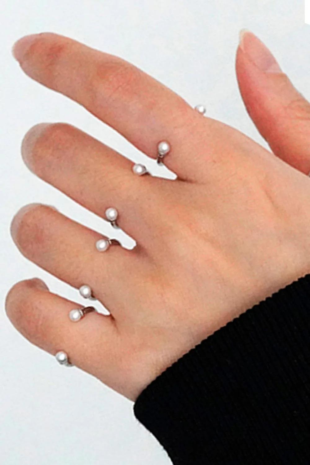 Small Pearls U Shaped Open Ring
