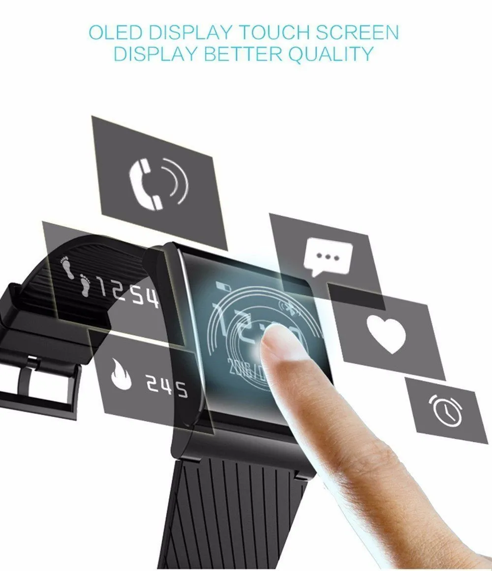 Smart Wristband Plus Blood Pressure Blood Oxygen Monitor Fitness Bracelet Heart Rate Monitor Bluetooth Smart Bracelet