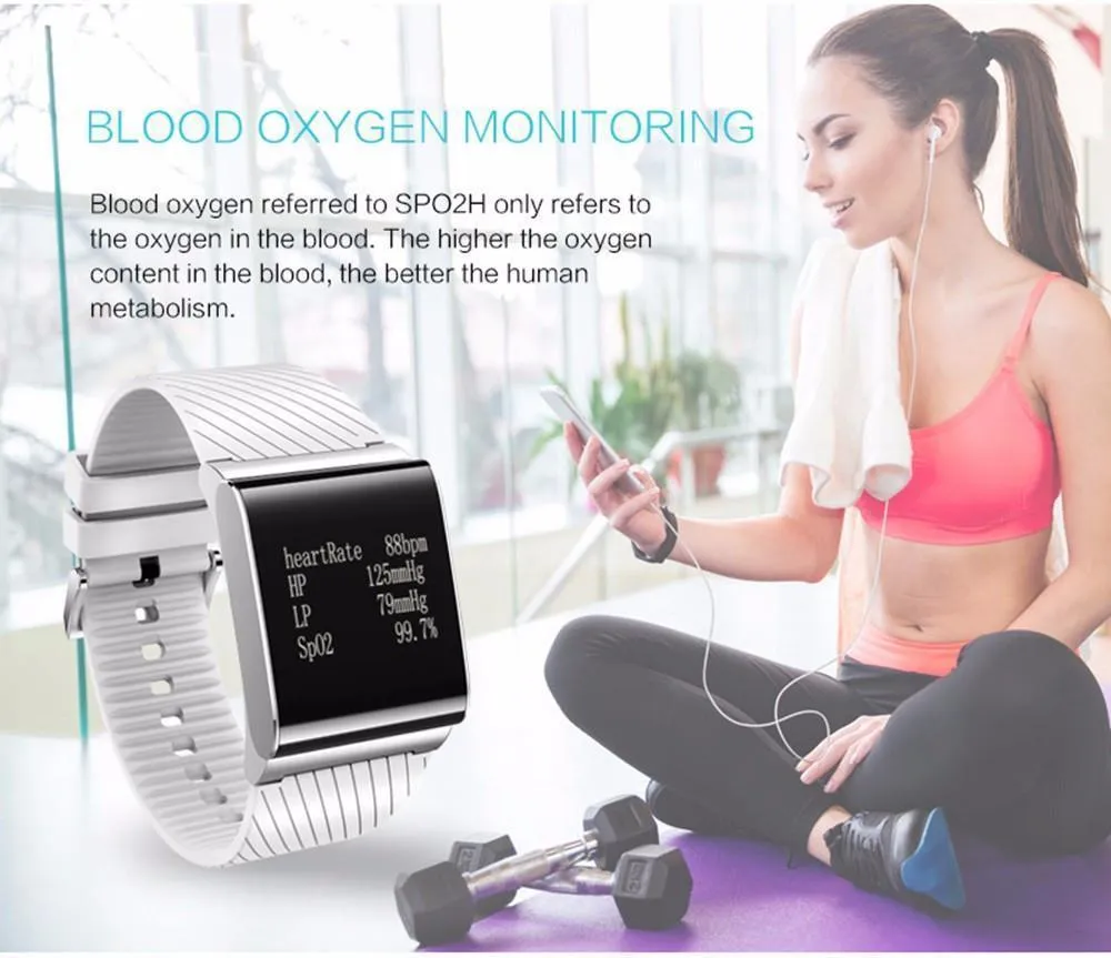 Smart Wristband Plus Blood Pressure Blood Oxygen Monitor Fitness Bracelet Heart Rate Monitor Bluetooth Smart Bracelet