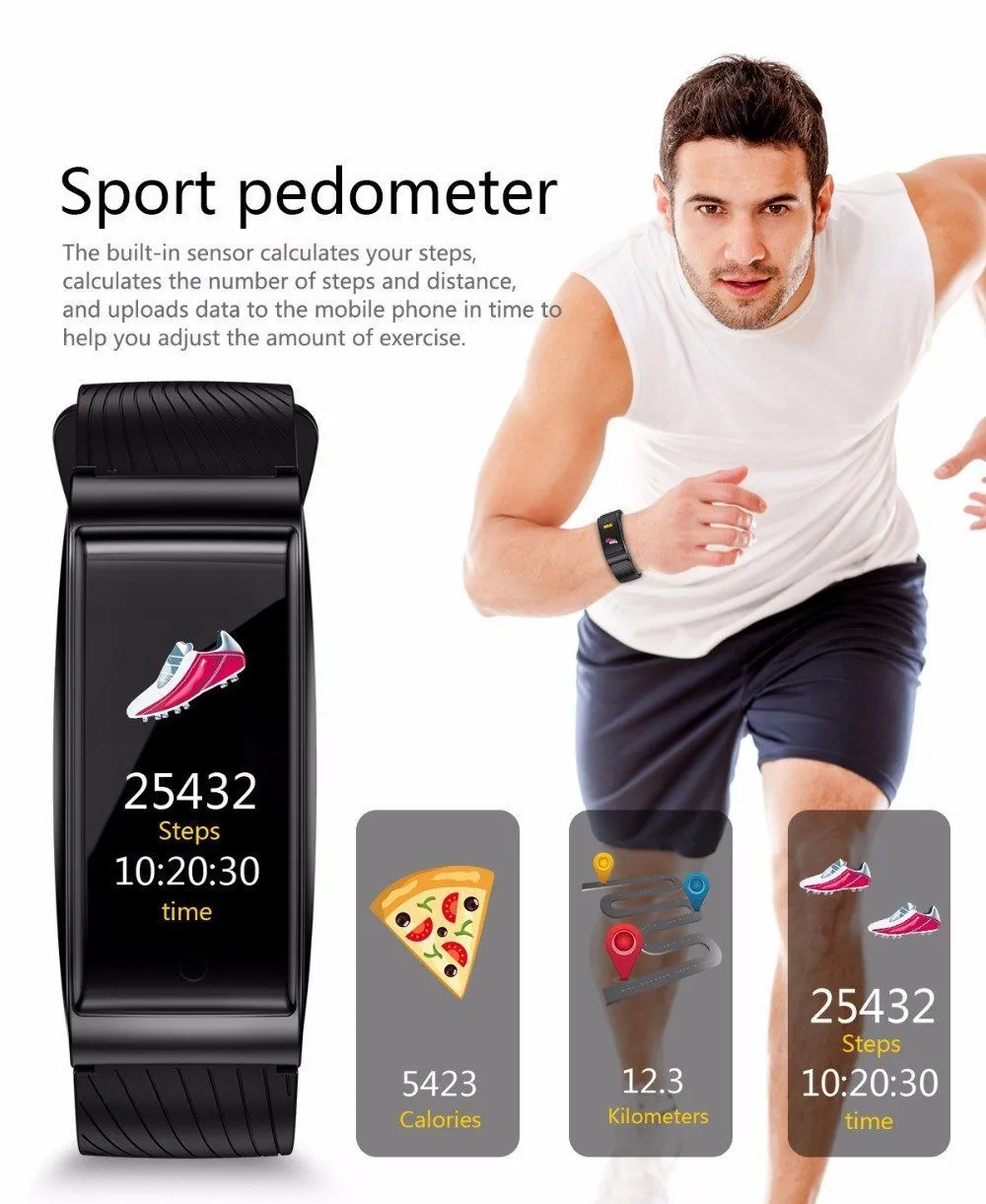 Sports Swim Smart Watch Blood Pressure Heart Rate Monitor GPS for IOS Android Windows