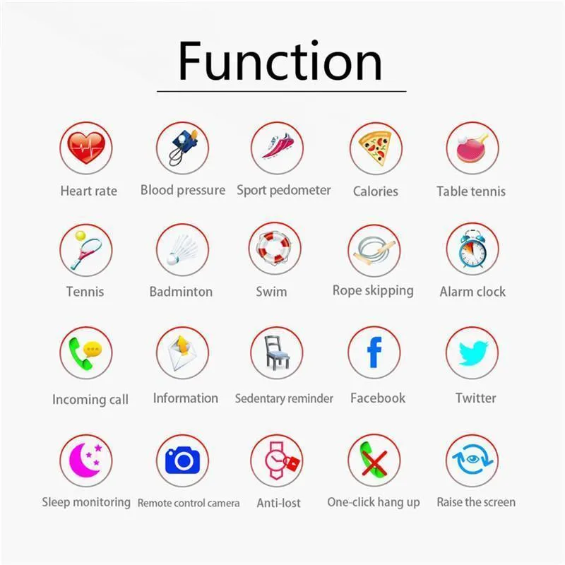 Sports Swim Smart Watch Blood Pressure Heart Rate Monitor GPS for IOS Android Windows