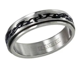 Stainless Steel Tribal Sign Spinner Ring-6mm