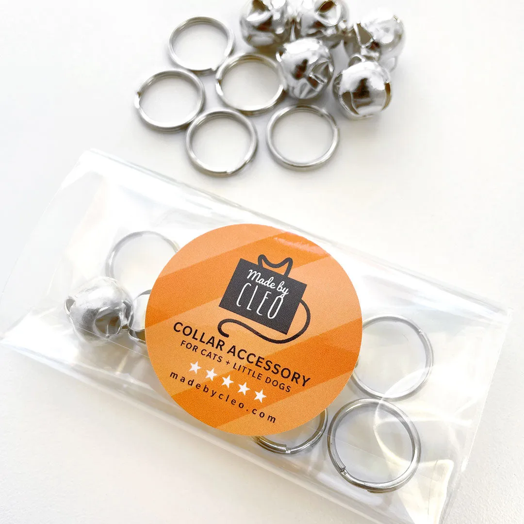 Standard Pet Collar Jingle Bell (5-Pack) - Gold or Silver (Pick One) - For Cat Collars & Small Dog Collars