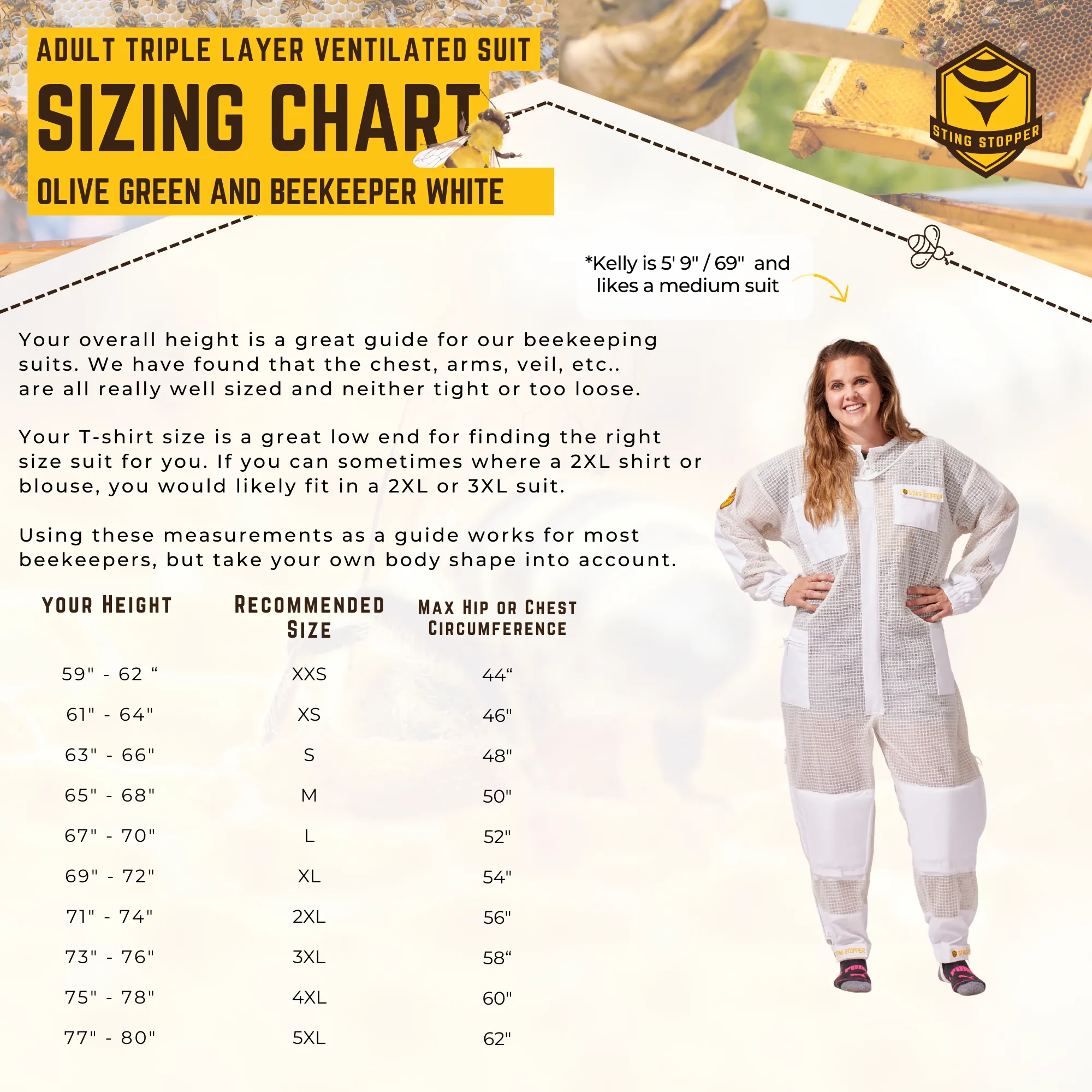 Sting Stopper Professional Ventilated Beekeeping Suit - Beekeeper White