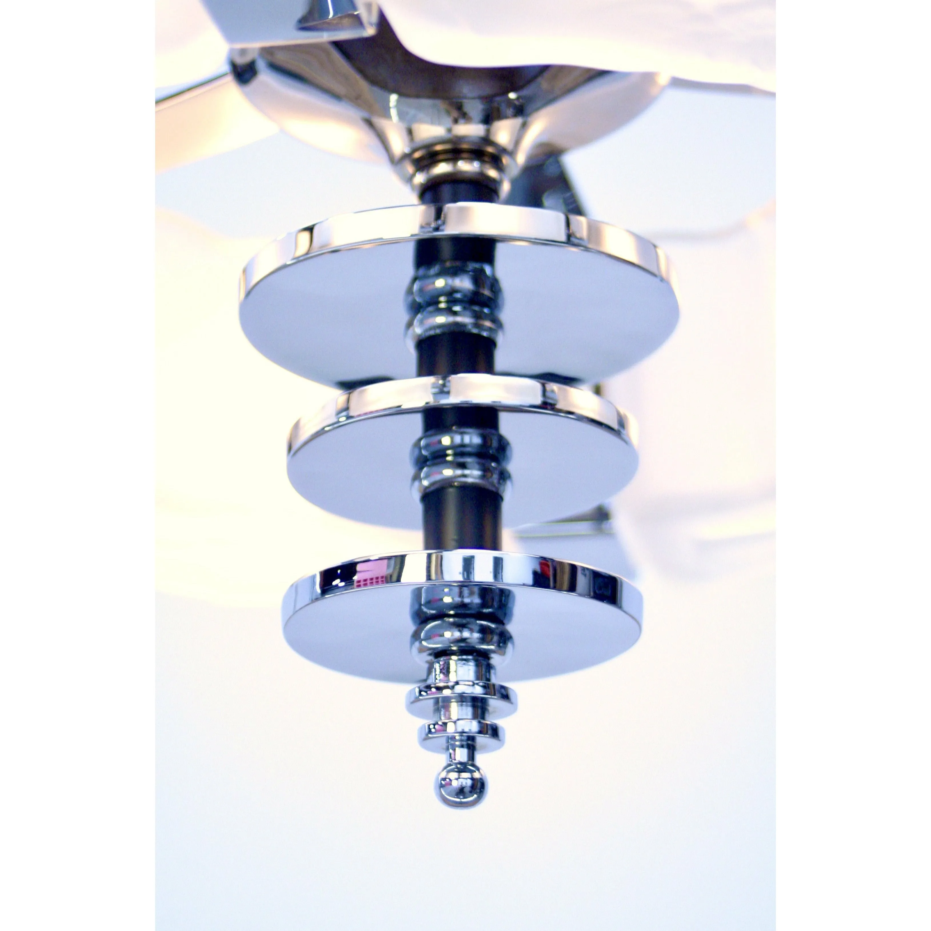 Streamline Chrome Slip Shade Art Deco Chandelier by MEP #2102