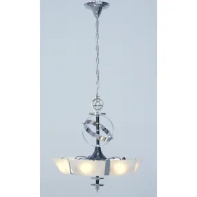Streamline Chrome Slip Shade Art Deco Chandelier by MEP #2102