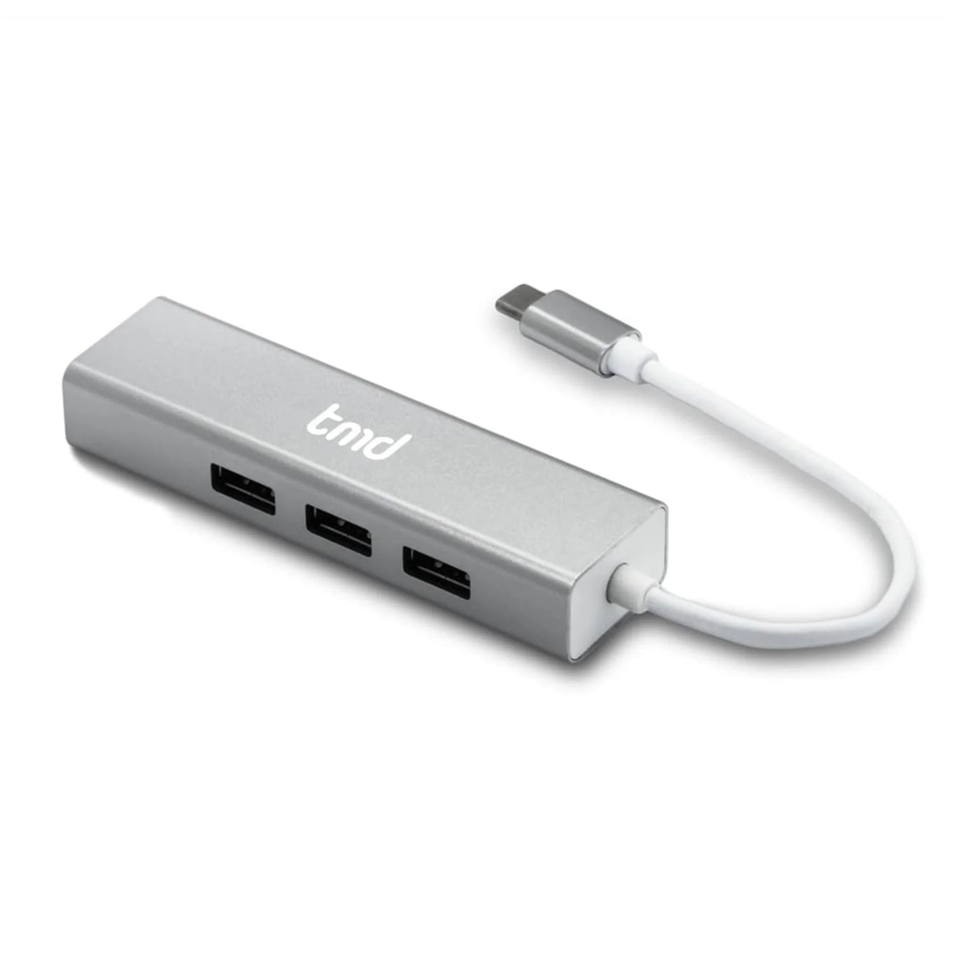 tmd USB-C to Ethernet/USB x 3 Adapter - Silver - 15-10490