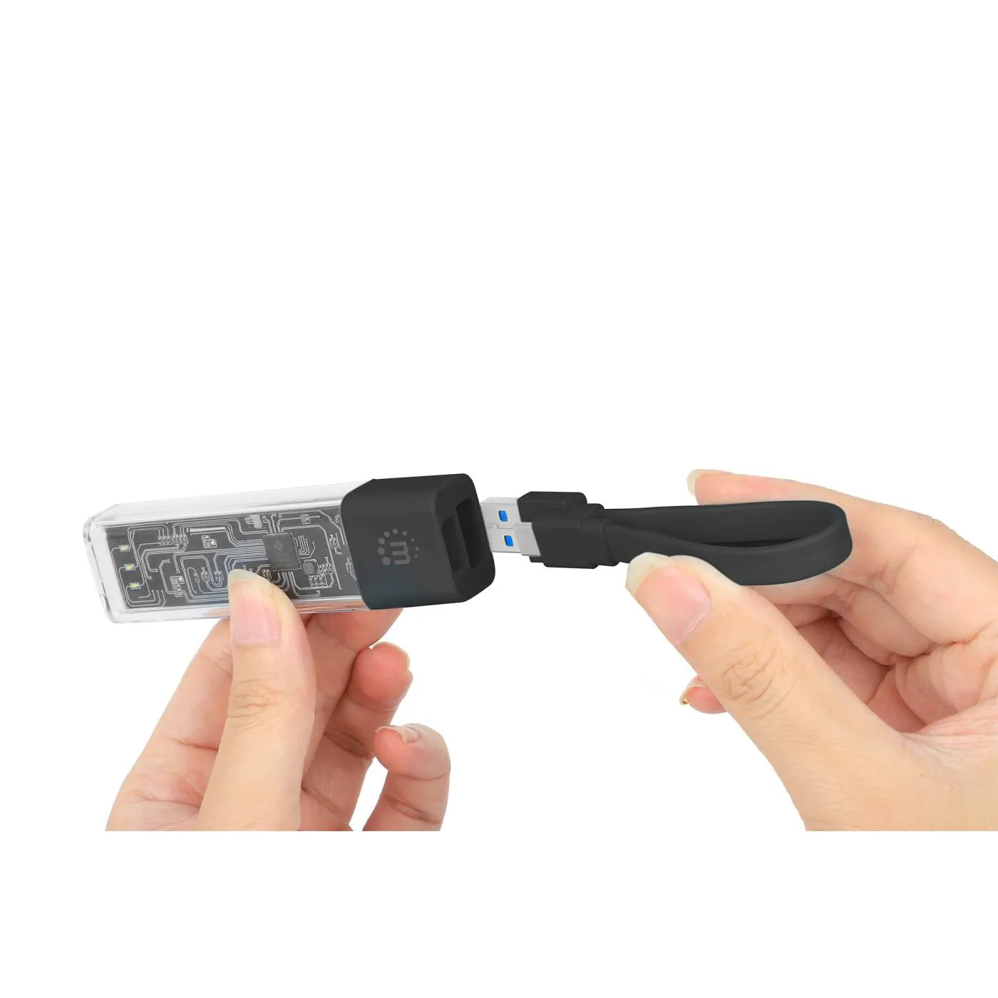 Transparent 4-Port USB 3.0 Type-C / Type-A Combo Hub