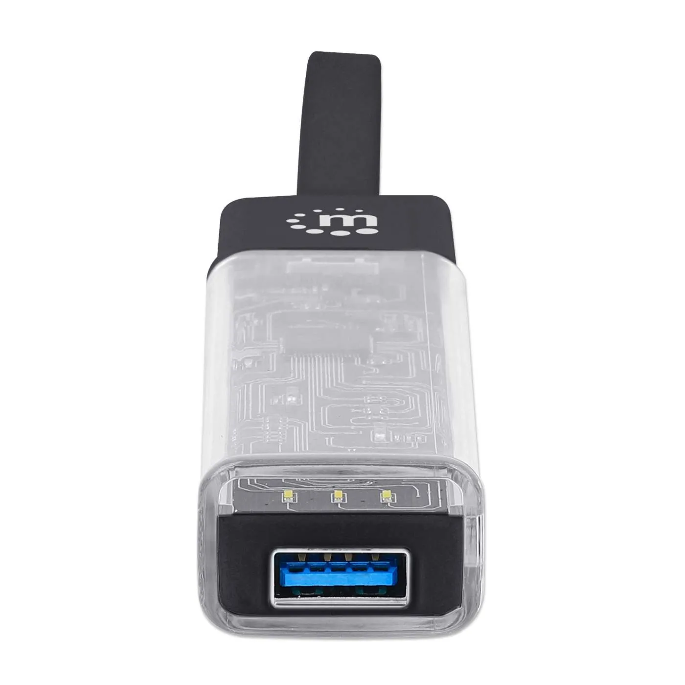Transparent 4-Port USB 3.0 Type-C / Type-A Combo Hub