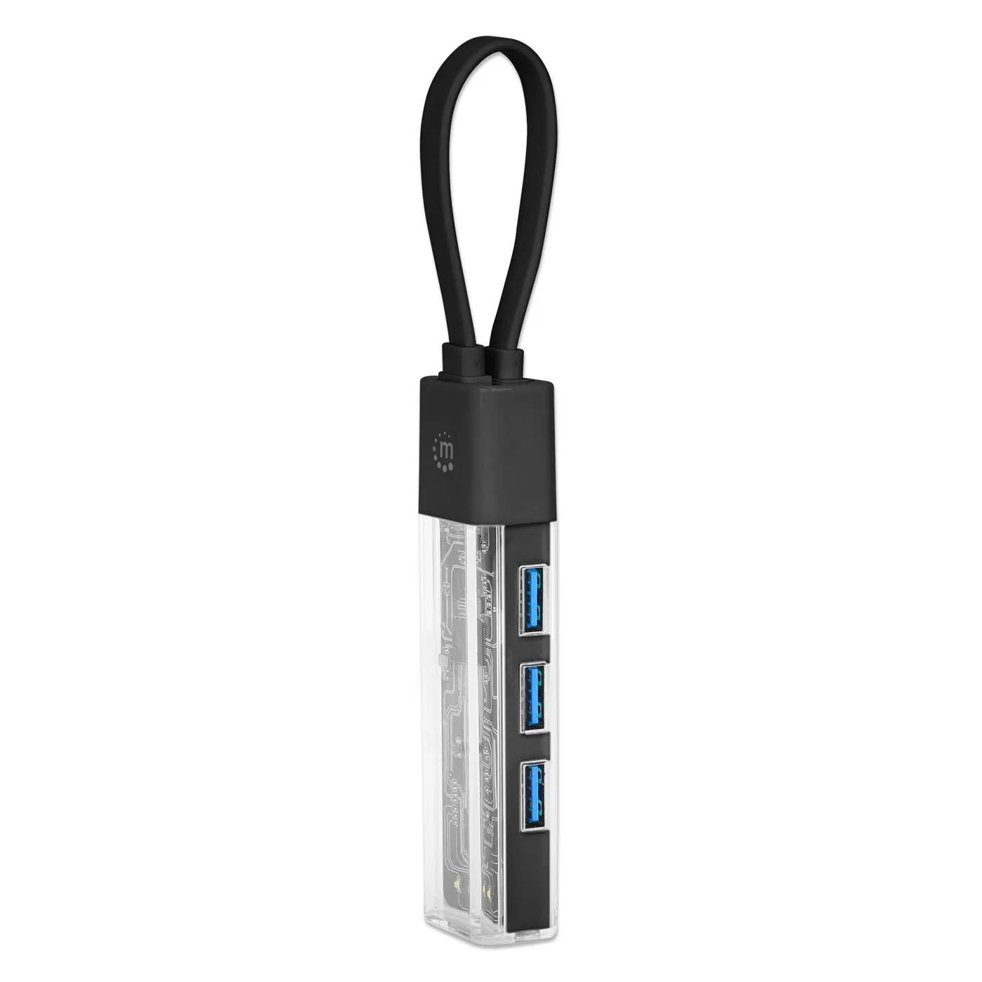 Transparent 4-Port USB 3.0 Type-C / Type-A Combo Hub