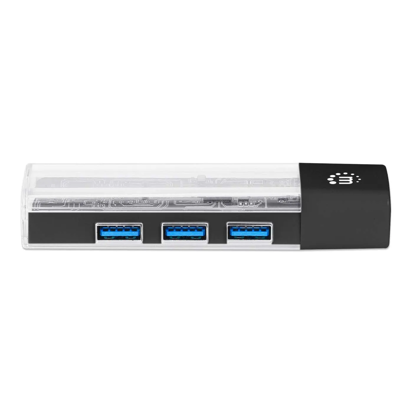 Transparent 4-Port USB 3.0 Type-C / Type-A Combo Hub