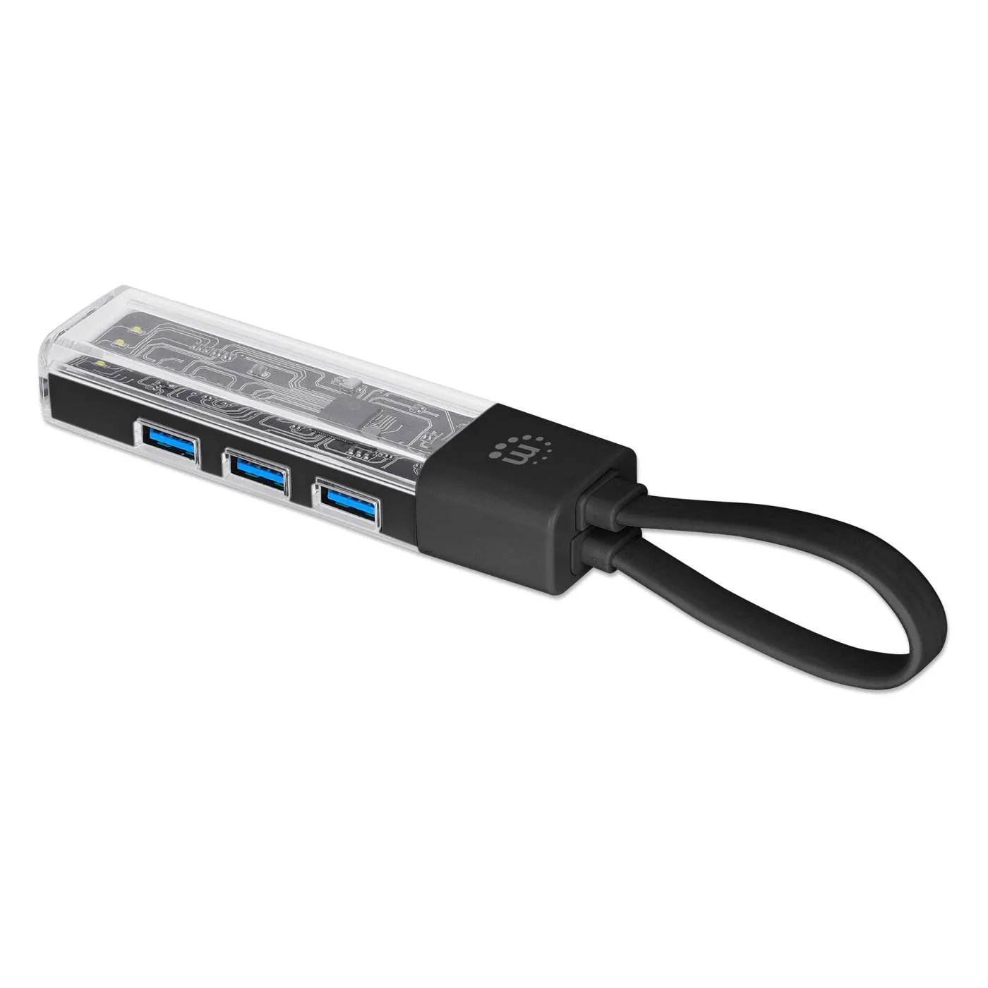 Transparent 4-Port USB 3.0 Type-C / Type-A Combo Hub