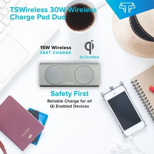 TSWireless 15W Dual Wireless Fast Charging Pad