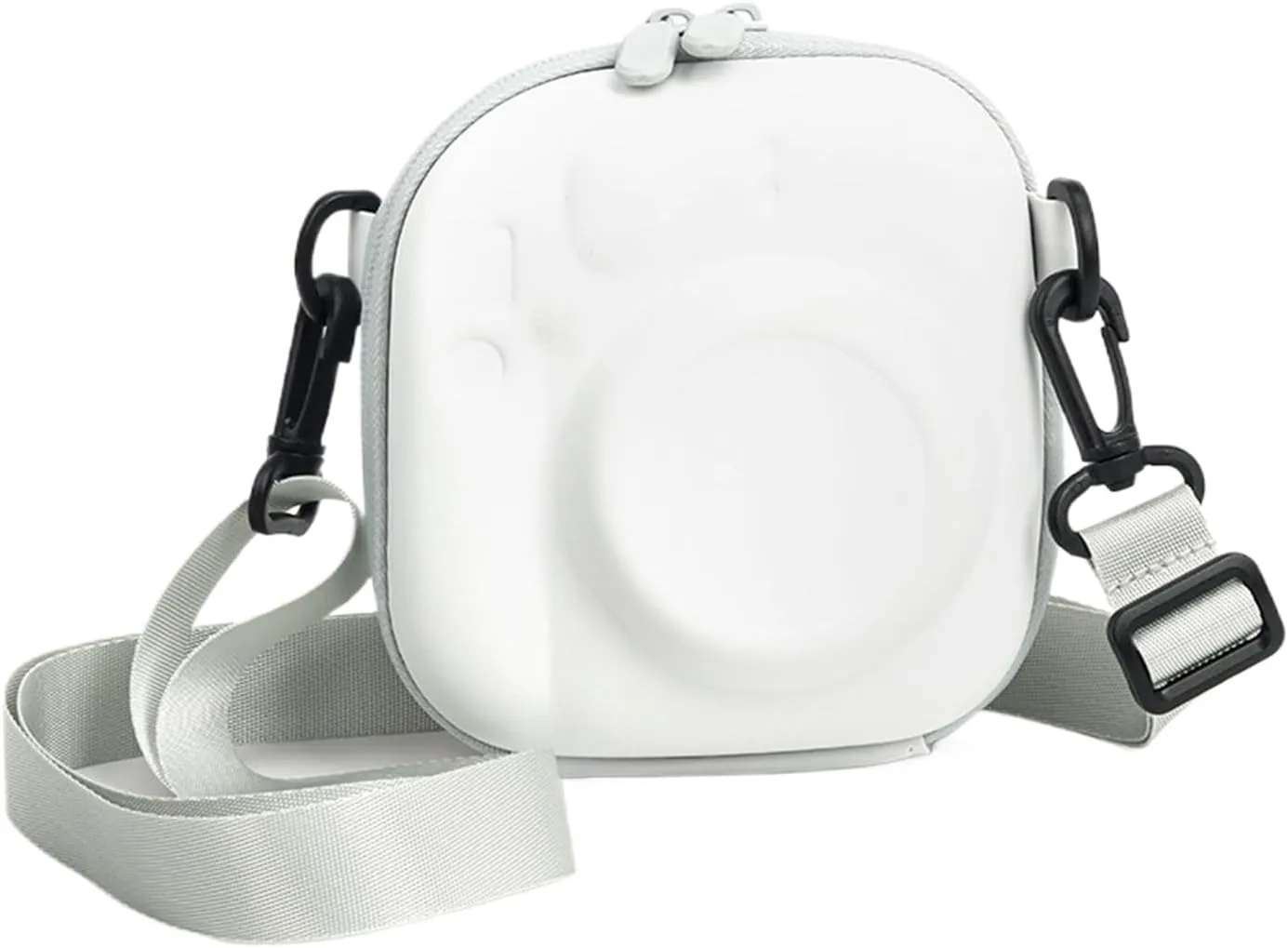 Universal Protective Camera Case for Fujifilm Instax Mini 12 11 9 8 SE 7  40, Instant Camera Bag Hard EVA Case with Shoulder Strap- Clay White