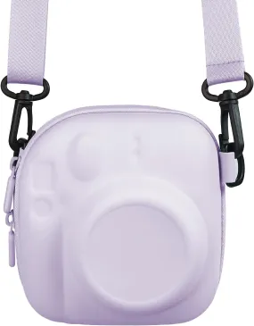 Universal Protective Camera Case for Fujifilm Instax Mini 12 11 9 8 SE 7  40, Instant Camera Bag Hard EVA Case with Shoulder Strap- Lilac purple
