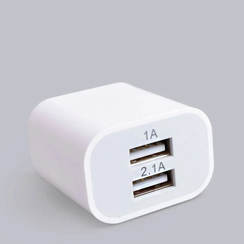 US 3-6 Pcs USB Charger Adapter Dual Port Power Adapter High-Speed Data Sync Wall