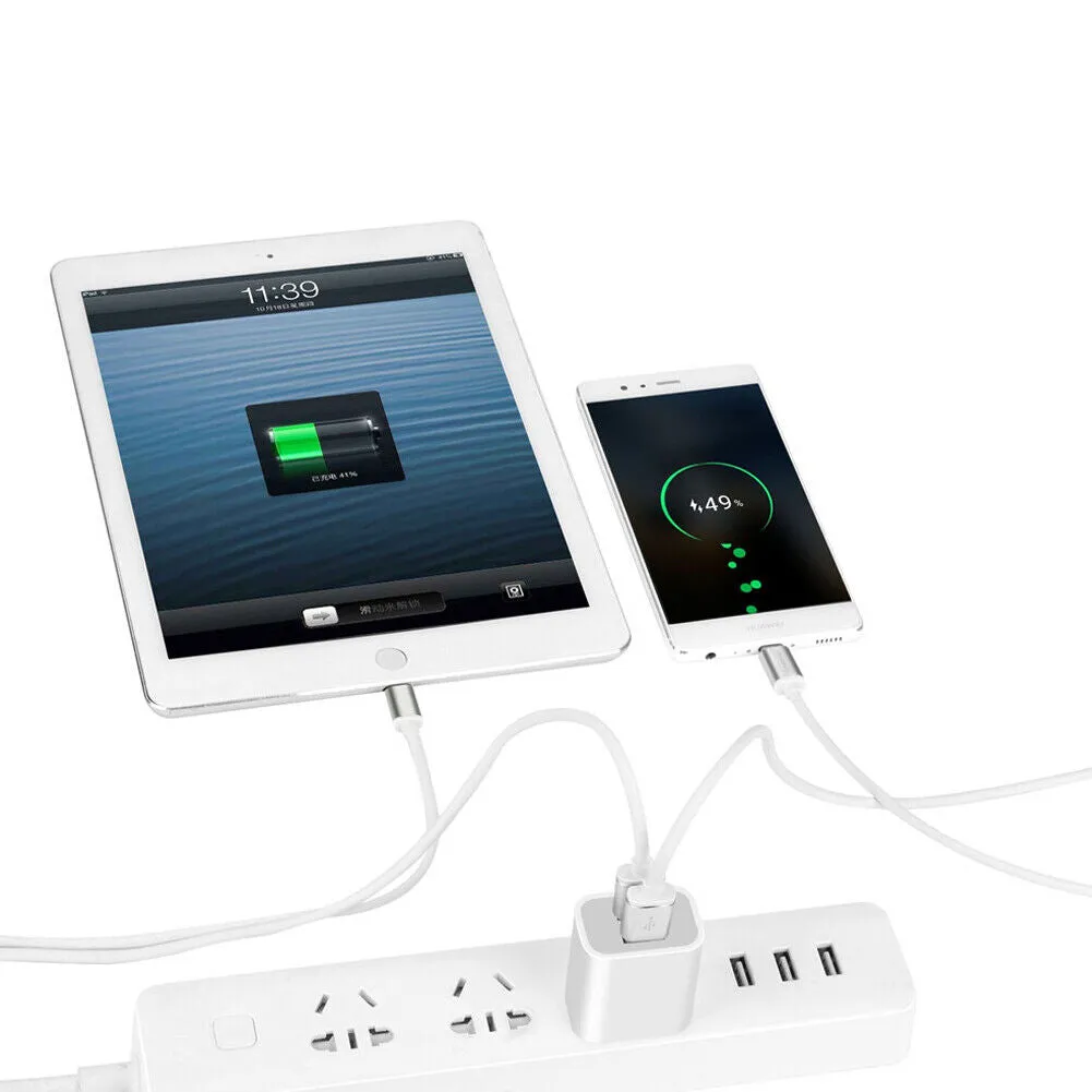 US 3-6 Pcs USB Charger Adapter Dual Port Power Adapter High-Speed Data Sync Wall