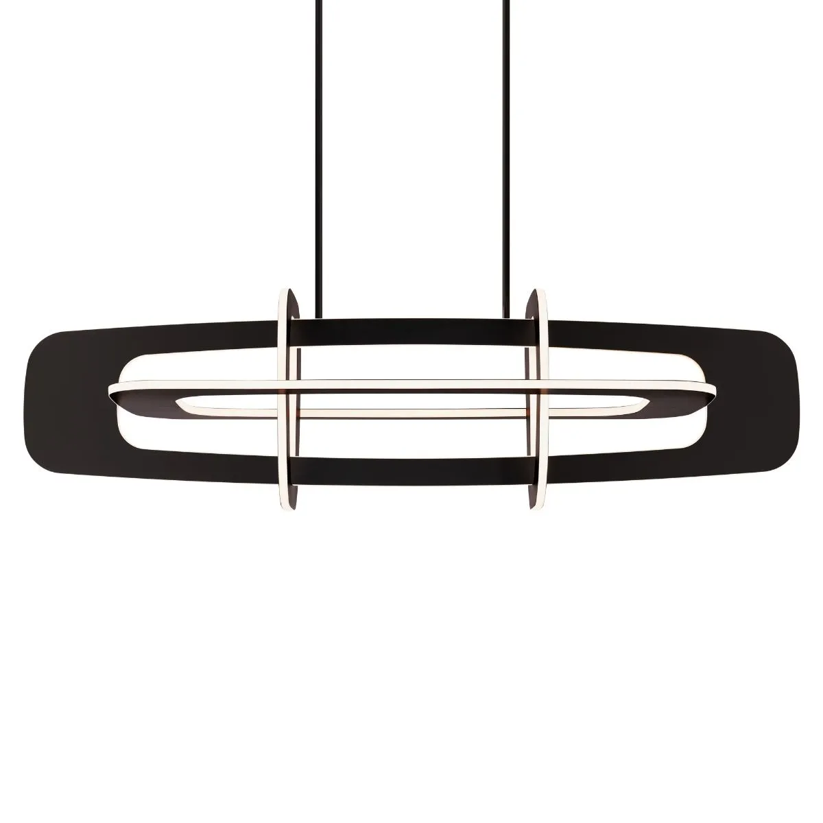 Vesta 50 in. 8 Lights LED Pendant Light Black finish